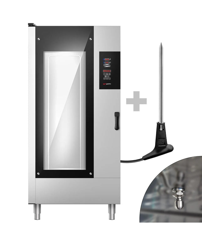 GGM Gastro Commercial Electric Combi Oven- Digital Controls - 20x GN 1/1 - incl. Automatic washing system, Core temperature probe & Trolley
