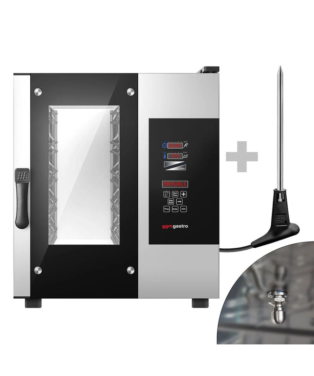 GGM Gastro Commercial Electric Combi Oven - Digital Controls - 5x GN 1/1 - Slimline - incl. Automatic washing system & Core temperature probe