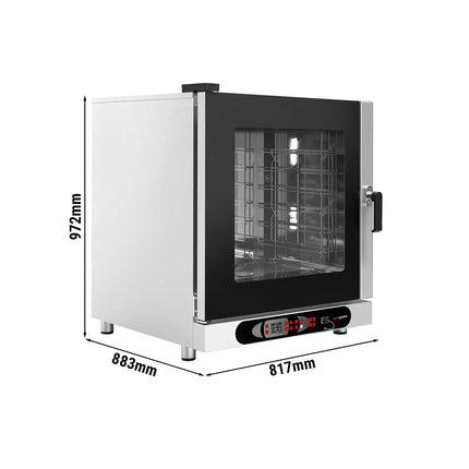 GGM Gastro Commercial Electric Combi Oven  - Digital Controls - 6x GN 1/1 or 6x EN 600x400 - incl. Automatic washing system, Wi‑Fi & USB, Humidity control