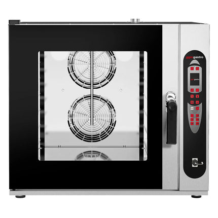 GGM Gastro Commercial Electric Combi Oven- Digital Controls - 6x GN 2/1 or 12x GN 1/1 - 6.1 cm LCD touchscreen - incl. Automatic washing system, Core temperature probe, Direct steam injection, Wi‑Fi & Cloud connectivity