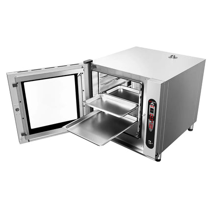 GGM Gastro Commercial Electric Combi Oven- Digital Controls - 6x GN 2/1 or 12x GN 1/1 - 6.1 cm LCD touchscreen - incl. Automatic washing system, Core temperature probe, Direct steam injection, Wi‑Fi & Cloud connectivity
