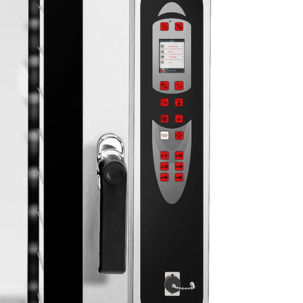 GGM Gastro Commercial Electric Combi Oven- Digital Controls - 6x GN 2/1 or 12x GN 1/1 - 6.1 cm LCD touchscreen - incl. Automatic washing system, Core temperature probe, Direct steam injection, Wi‑Fi & Cloud connectivity