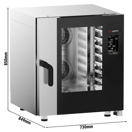 GGM Gastro Commercial Electric Combi Oven - Digital Controls - 7x GN 1/1 - incl. Automatic washing system, Core temperature probe, Direct steam injection