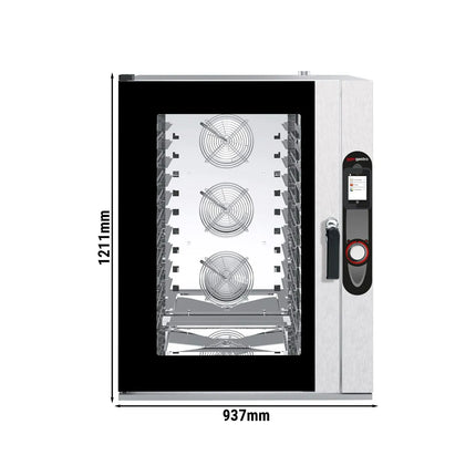 GGM Gastro Commercial Electric Combi Oven- Digital Controls - Time, core & cavity temperature with humidity indicator - 12x GN 1/1 - incl. Automatic washing system