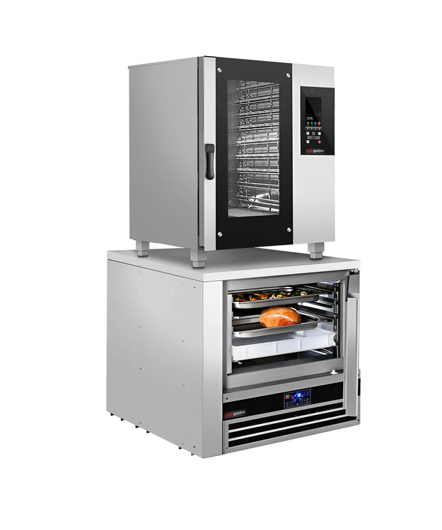 GGM Gastro Commercial Electric Combi Oven - Touchscreen Controls - 10x GN 1/1 - incl. Blast Chiller 5x GN 1/1, Core temperature probe, HACCP monitoring, USB