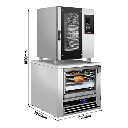 GGM Gastro Commercial Electric Combi Oven - Touchscreen Controls - 10x GN 1/1 - incl. Blast Chiller 5x GN 1/1, Core temperature probe, HACCP monitoring, USB