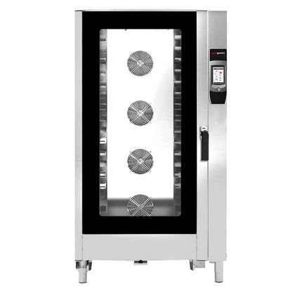 GGM Gastro Commercial Electric Combi Oven - Touchscreen Controls - 17.8 cm touchscreen display - 40x GN 1/1 or 20x GN 2/1 - incl. Automatic washing system, Core temperature probe & Tray trolley