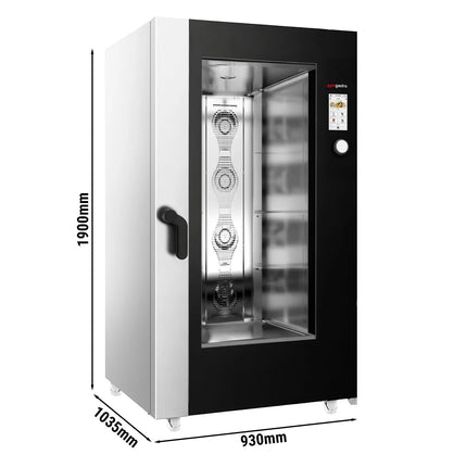GGM Gastro Commercial Electric Combi Oven - Touchscreen Controls - 20x GN 1/1 - incl. Automatic washing system, Core temperature probe & Trolley