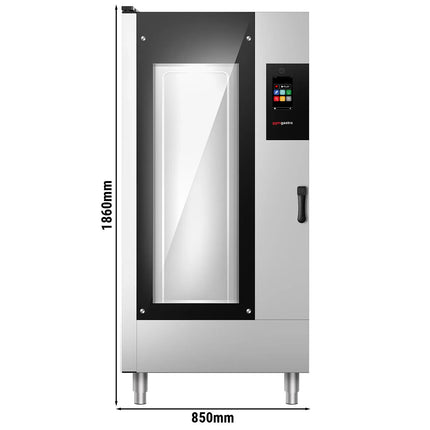GGM Gastro Commercial Electric Combi Oven - Touchscreen Controls - 20x GN 1/1 - incl. Automatic washing system, Core temperature probe & Trolley