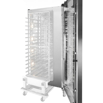 GGM Gastro Commercial Electric Combi Oven - Touchscreen Controls - 20x GN 1/1 - incl. Automatic washing system, Core temperature probe & Trolley