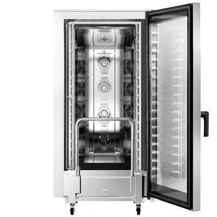 GGM Gastro Commercial Electric Combi Oven - Touchscreen Controls - 20x GN 1/1 - incl. Automatic washing system, Core temperature probe & Trolley