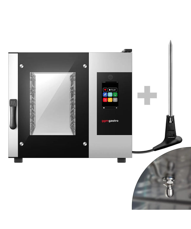 GGM Gastro Commercial Electric Combi Oven - Touchscreen Controls - 5x GN 1/1 - incl. Automatic washing system, Core temperature probe, HACCP monitoring & USB