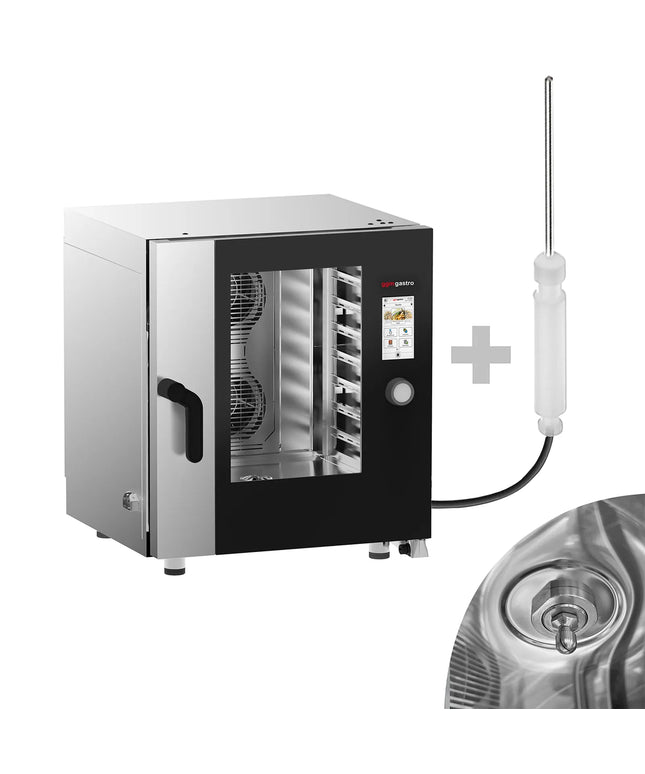 GGM Gastro Commercial Electric Combi Oven - Touchscreen Controls - 7x GN 1/1 - 17.8 cm TFT touchscreen - incl. Automatic washing system & Core temperature probe
