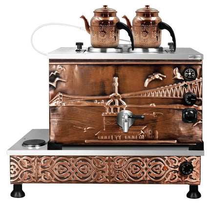 GGM Gastro Commercial Electric Copper Tea Urn - 770mm - 22 Litres - Istanbul Design