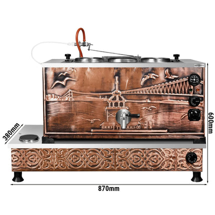 GGM Gastro Commercial Electric Copper Tea Urn - 870mm - 33 Litres - Istanbul Design