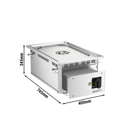 GGM Gastro Commercial Electric Drop-in Bain Marie – 1.5 kW – 1 × GN 1/1 - with drain tap