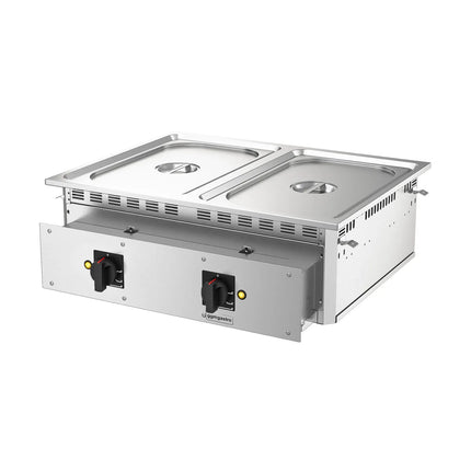 GGM Gastro Commercial Electric Drop-in Bain Marie – 3 kW – 2 × GN 1/1 - with drain tap