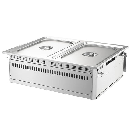 GGM Gastro Commercial Electric Drop-in Bain Marie – 3 kW – 2 × GN 1/1 - with drain tap