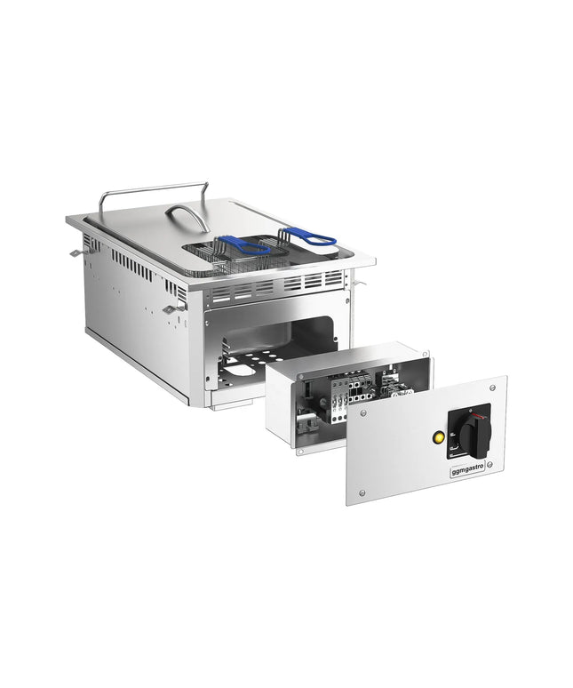 GGM Gastro Commercial Electric Drop-in Fryer – 13 L – 12 kW - with drain tap