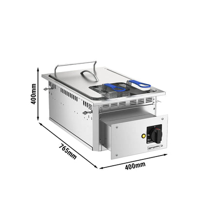 GGM Gastro Commercial Electric Drop-in Fryer – 13 L – 12 kW - with drain tap