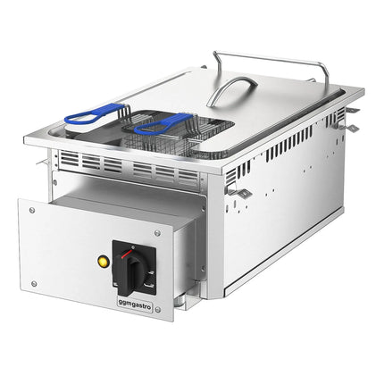 GGM Gastro Commercial Electric Drop-in Fryer – 13 L – 12 kW - with drain tap