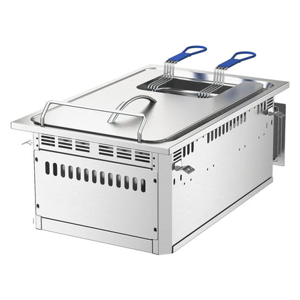 GGM Gastro Commercial Electric Drop-in Fryer – 13 L – 12 kW - with drain tap