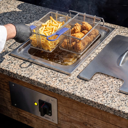 GGM Gastro Commercial Electric Drop-in Fryer – 13 L – 12 kW - with drain tap