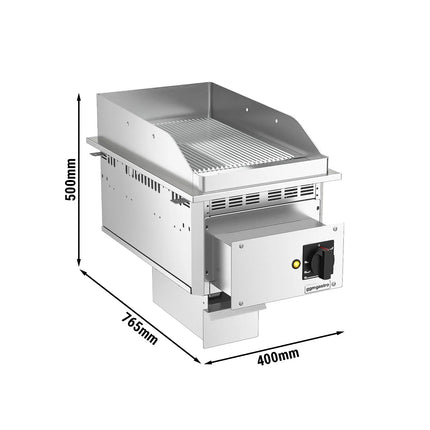 GGM Gastro Commercial Electric Drop-in Griddle – 4.5 kW – Ribbed - Cooking Area: 344x484 mm