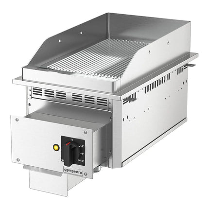 GGM Gastro Commercial Electric Drop-in Griddle – 4.5 kW – Ribbed - Cooking Area: 344x484 mm