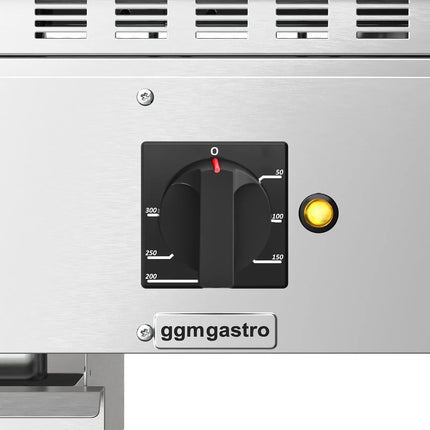 GGM Gastro Commercial Electric Drop-in Griddle – 4.5 kW – Ribbed - Cooking Area: 344x484 mm