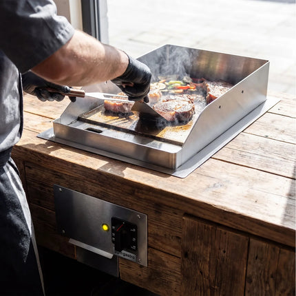 GGM Gastro Commercial Electric Drop-in Griddle – 4.5 kW – Smooth - Cooking Area: 344 x 484 mm