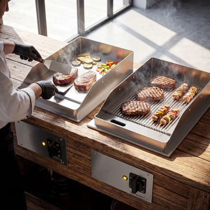 GGM Gastro Commercial Electric Drop-in Griddle – 4.5 kW – Smooth - Cooking Area: 344 x 484 mm
