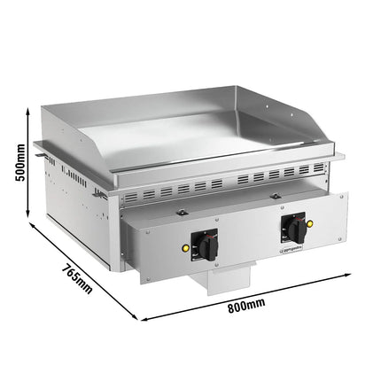 GGM Gastro Commercial Electric Drop-in Griddle – 9 kW – Smooth - Cooking Area: 744 x 484 mm
