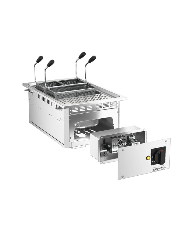 GGM Gastro Commercial Electric Drop-in Pasta Cooker – 13 L – 7.5 kW - with drain tap - incl. 3 Baskets