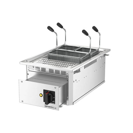GGM Gastro Commercial Electric Drop-in Pasta Cooker – 13 L – 7.5 kW - with drain tap - incl. 3 Baskets