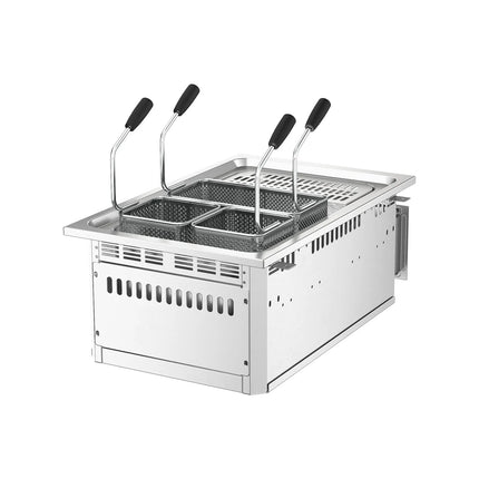 GGM Gastro Commercial Electric Drop-in Pasta Cooker – 13 L – 7.5 kW - with drain tap - incl. 3 Baskets
