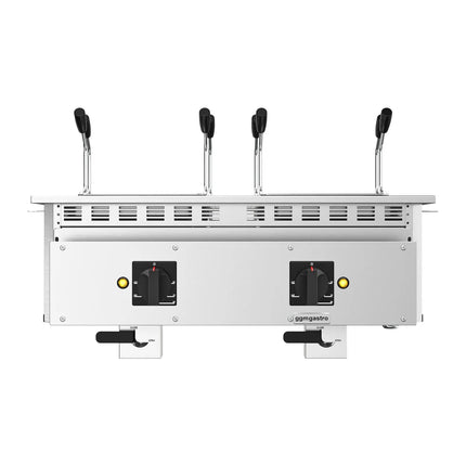 GGM Gastro Commercial Electric Drop-in Pasta Cooker – 13+13 L – 15 kW - with drain tap - incl. 6 Baskets