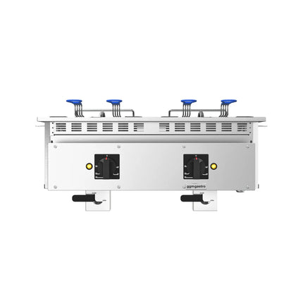 GGM Gastro Commercial Electric Drop-in Twin Tank Fryer - 13+13 L - 24kW  - with drain tap