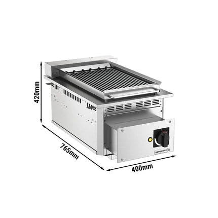 GGM Gastro Commercial Electric Drop-in Water Grill - 400x765x420mm - 3.75 kW
