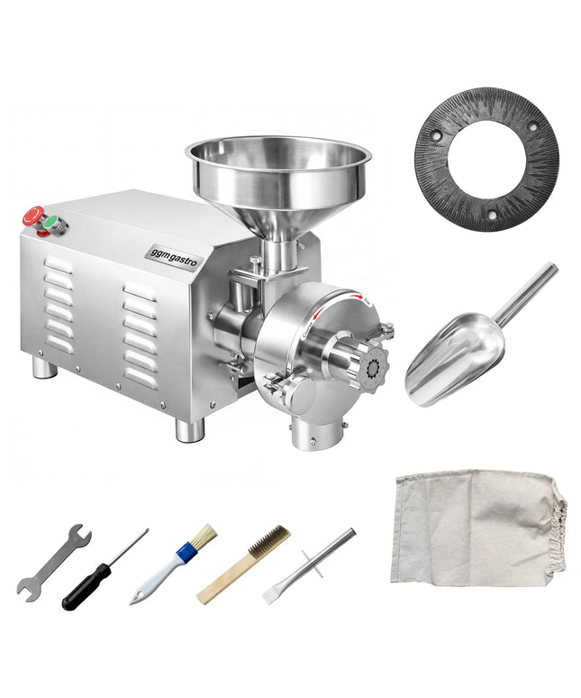 GGM Gastro Commercial Electric Grain Mill Grinder - 60kg/h - adjustable fineness - 1500rpm