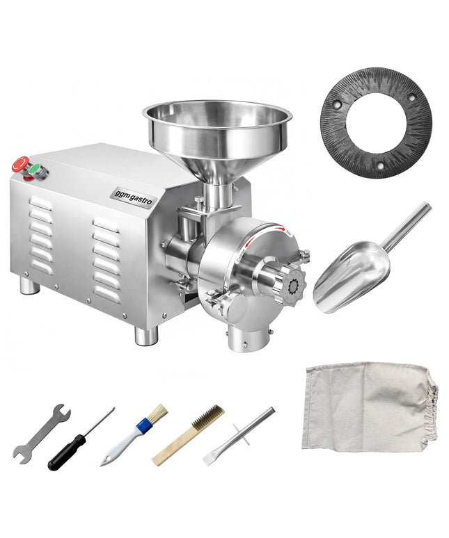 GGM Gastro Commercial Electric Grain Mill Grinder - 80kg/h - adjustable fineness - 1500rpm