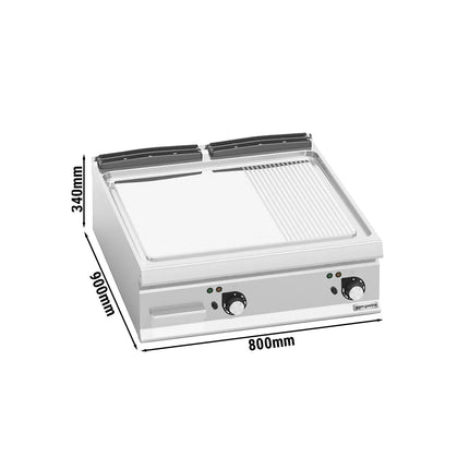 GGM Gastro Commercial Electric Griddle - 13.2kW - Smooth/Ribbed Plate (half & half)