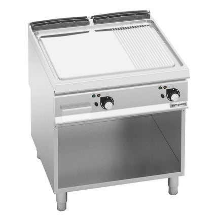 GGM Gastro Commercial Electric Griddle - 13.2kW - Smooth/Ribbed Plate (half & half) - on Stand