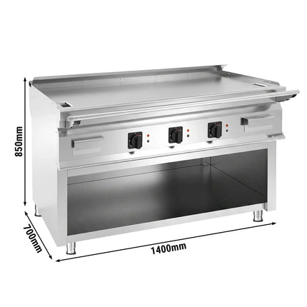 GGM Gastro Commercial Electric Griddle - 13.5kW - Smooth Plate - Cooking area: 1395x585mm - on Stand