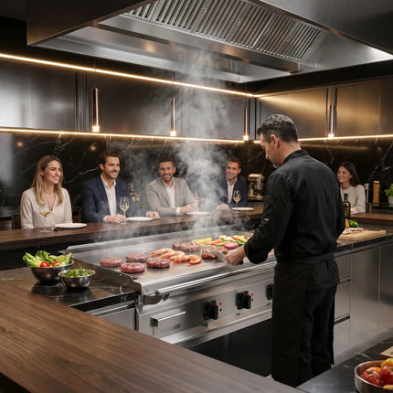 GGM Gastro Commercial Electric Griddle - 13.5kW - Smooth Plate - Cooking area: 1395x585mm - on Stand