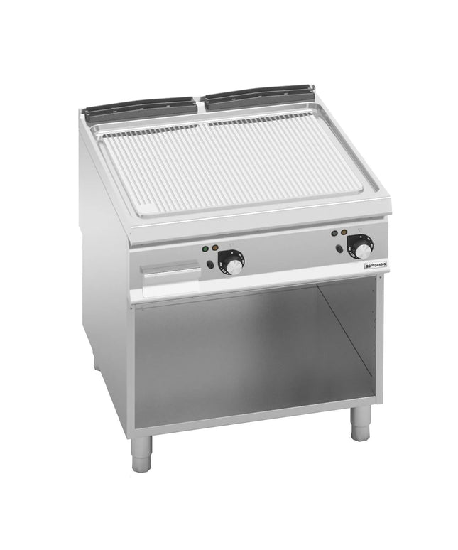 GGM Gastro Commercial Electric Griddle - 13.7kW - Ribbed Plate - on Stand