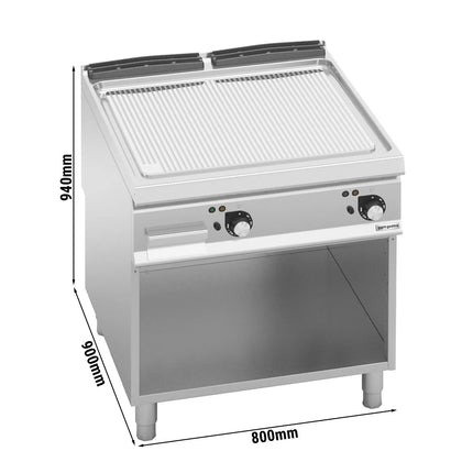 GGM Gastro Commercial Electric Griddle - 13.7kW - Ribbed Plate - on Stand