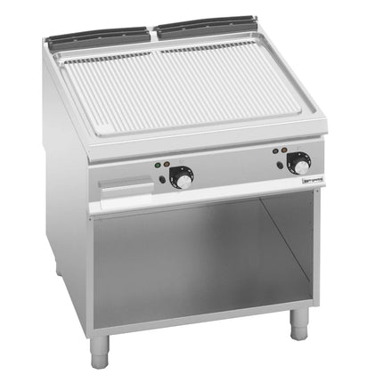 GGM Gastro Commercial Electric Griddle - 13.7kW - Ribbed Plate - on Stand
