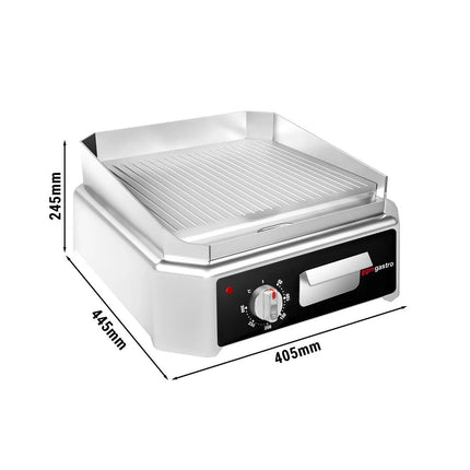 GGM Gastro Commercial Electric Griddle - 2.5kW - Ribbed Plate - Cooking area: 405x445mm