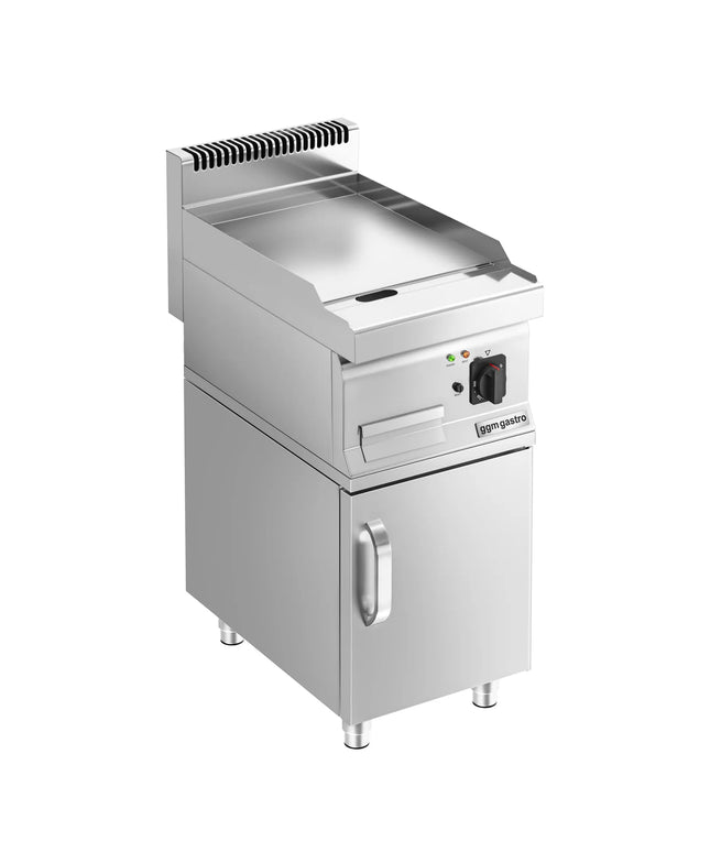 GGM Gastro Commercial Electric Griddle - 3.6kW - Smooth Plate - Cooking area: 395x535mm - with Cabinet Base - 1 Door